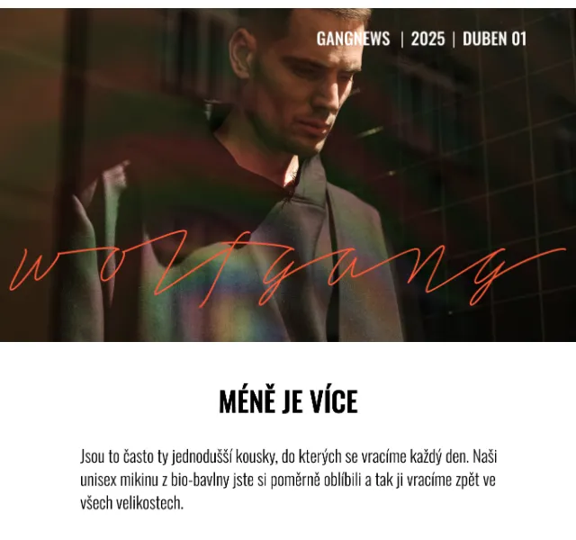 Wolfgangstore: Unisex mikina a rolák z bio-bavlny – červen 2026 | Nuslet.cz