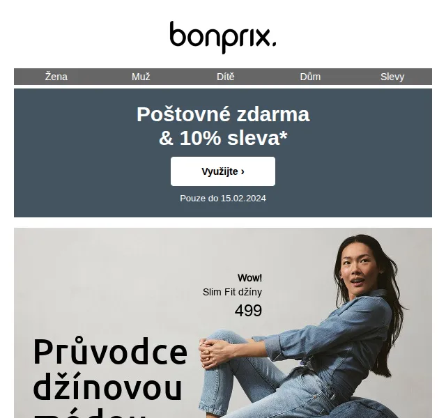 Bonprix: Sleva 10 % + poštovné zdarma – červen 2026 | Nuslet.cz