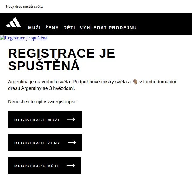 adidas: Dres Argentiny 3 Stars – červen 2026 | Nuslet.cz