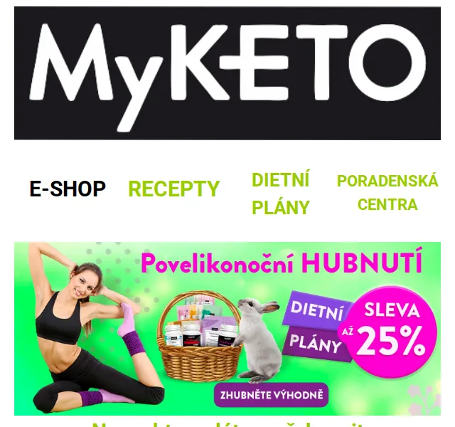 MyKETO: Sleva až -25% na dietní plány – červen 2026 | Nuslet.cz