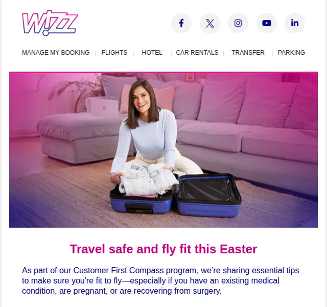 Wizz Air: tipy na zdravé létání – červen 2026 | Nuslet.cz