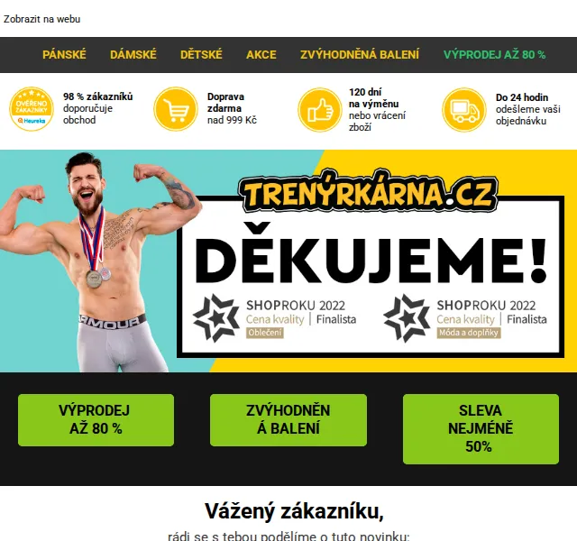 Trenýrkárna.cz: Výprodej a slevy až 80 % – červen 2026 | Nuslet.cz