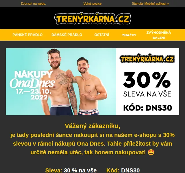 Lukáš z Trenýrkárna.cz: 30% sleva – červen 2026 | Nuslet.cz