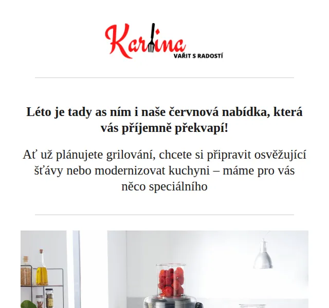 Karlina CZ: Magimix odšťavňovače a dárky k grilování – červen 2026 | Nuslet.cz