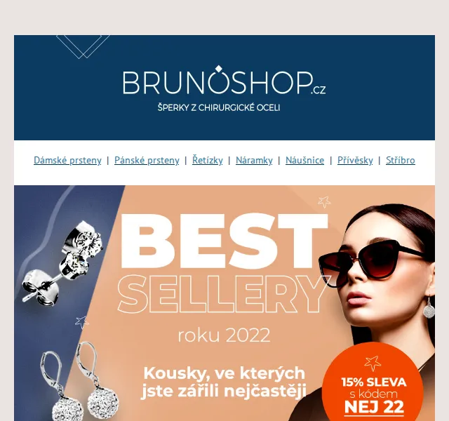 BRUNOshop.cz: 15% sleva na šperky 2022 – červen 2026 | Nuslet.cz