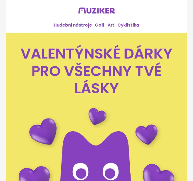 Muziker: Valentýnské dárky se slevou 4LOVE – červen 2026 | Nuslet.cz