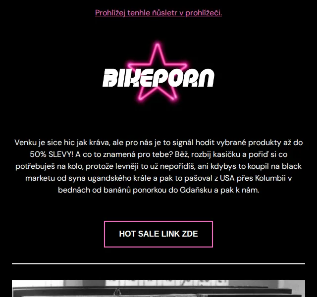 Bikeporn: sleva až 50 % na vybrané produkty – červen 2026 | Nuslet.cz