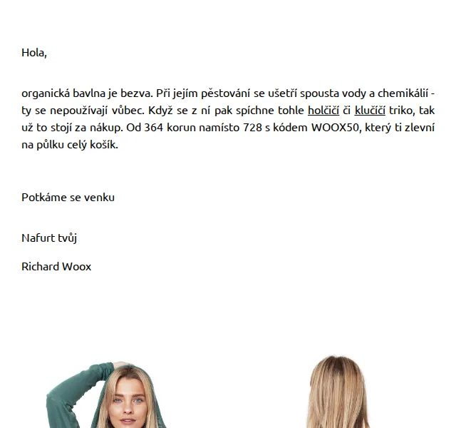 Richard Woox: 50% sleva na biobavlněná trika – červen 2026 | Nuslet.cz