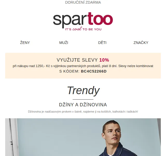 Spartoo: Džíny a džínovina se slevou 10 % – červen 2026 | Nuslet.cz
