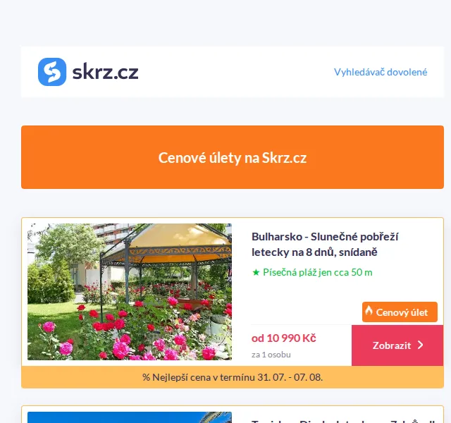 Vánoce na Skrz: Letecky k moři od 10 990 Kč – červenec 2026 | Nuslet.cz