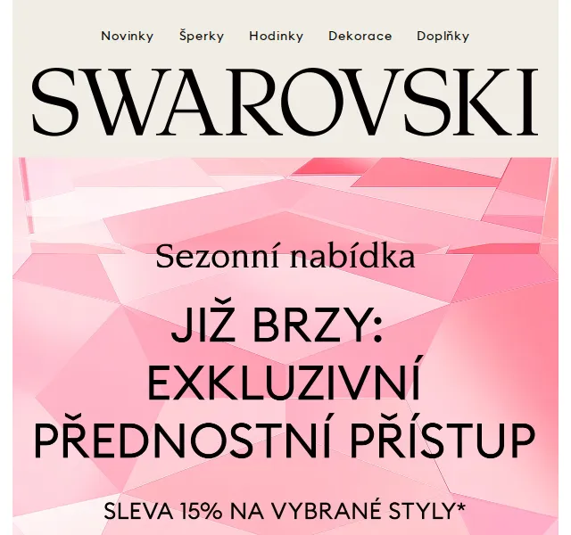Swarovski: sezonní sleva až 15 % – červenec 2026 | Nuslet.cz