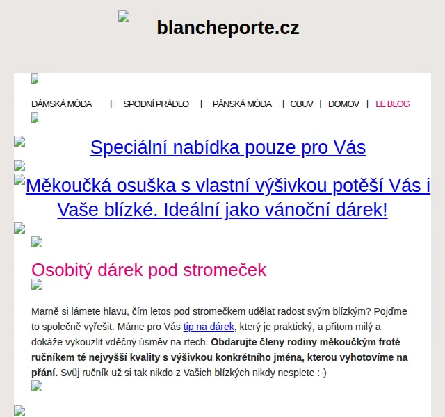 Blancheporte: Praktický froté dárek s výšivkou od 199 Kč – červen 2026 | Nuslet.cz