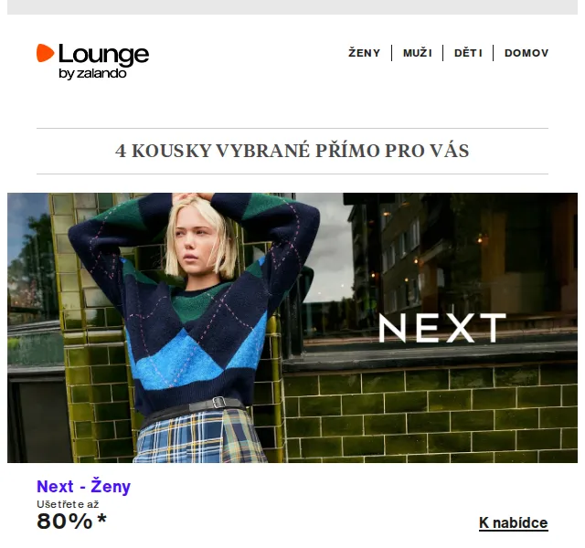 Lounge by Zalando: Next, Diesel, G-Star až -80 % – duben 2026