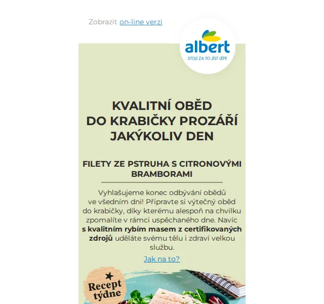 Albert: Recept ze pstruha s citronovými bramborami – červen 2026 | Nuslet.cz