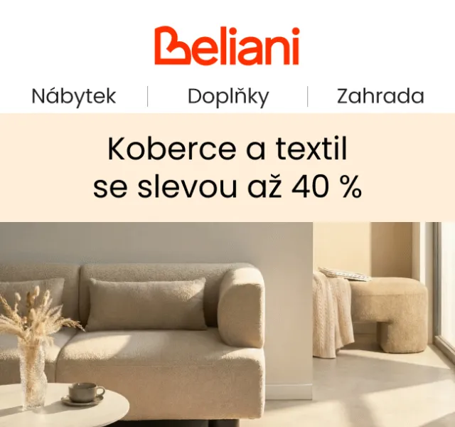 Beliani: Koberce a textil až 40 % – červenec 2026
