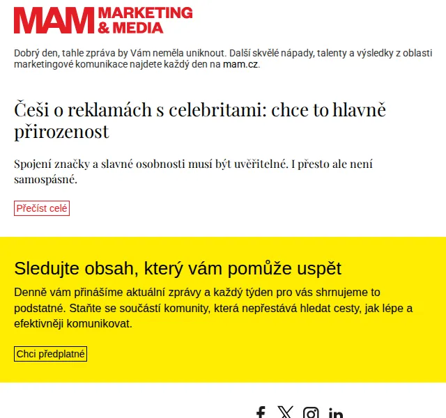 Marketing & Media: Češi o reklamách s celebritami – červen 2026 | Nuslet.cz