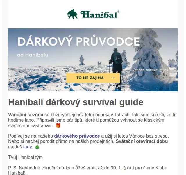 Hanibal.cz: Dárkový průvodce na Vánoce – červenec 2026 | Nuslet.cz