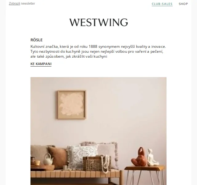 Westwing: RÖSLE a Glam'n'grunge – červenec 2026 | Nuslet.cz