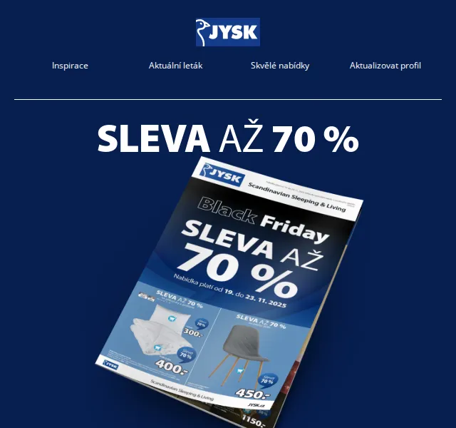 JYSK: Black Friday slevy až 70 % – červenec 2026 | Nuslet.cz