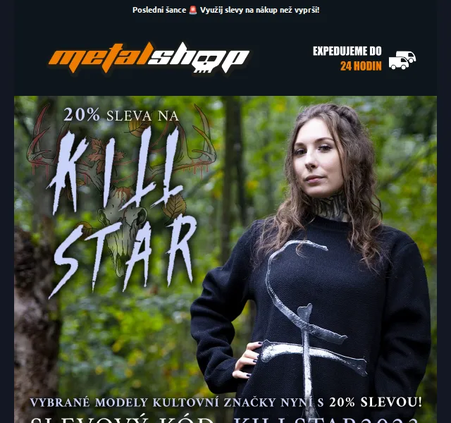 METALSHOP: KILLSTAR slevy do půlnoci – červen 2026 | Nuslet.cz