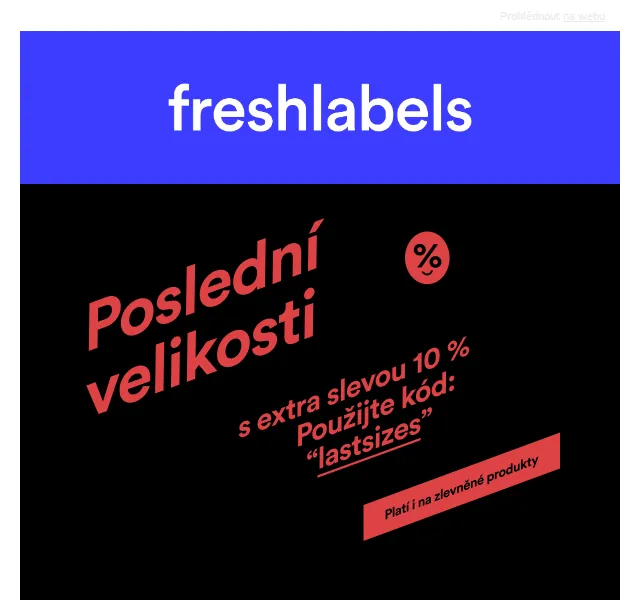 Freshlabels: Poslední velikosti s 10% slevou – červen 2026 | Nuslet.cz