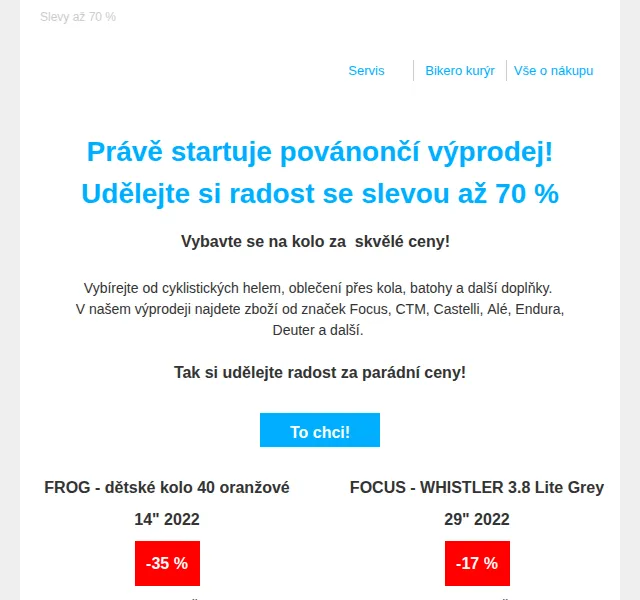 czbikero: Slevy až 70 %! Povánoční výprodej – červen 2026 | Nuslet.cz