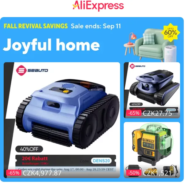 AliExpress: sleva až 67 % na dekoraci – září 2026