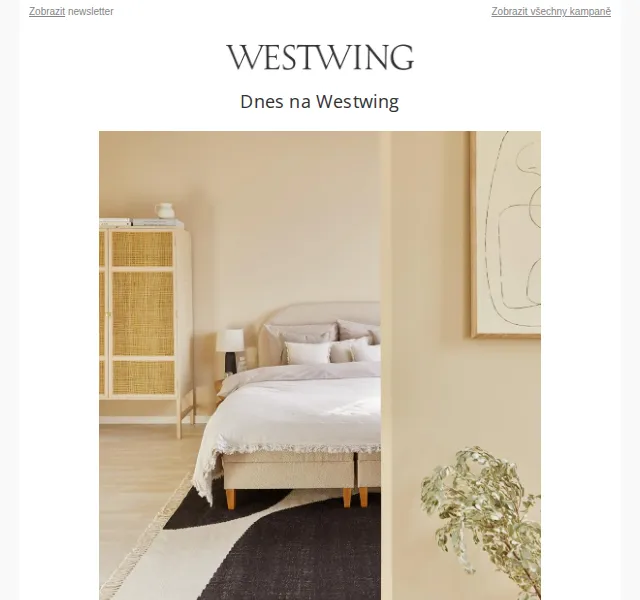 Westwing: Bouclé postel a nové kampaně – červen 2026 | Nuslet.cz