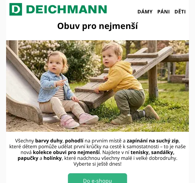 Deichmann: Obuv pro děti – sleva 20 % – duben 2026