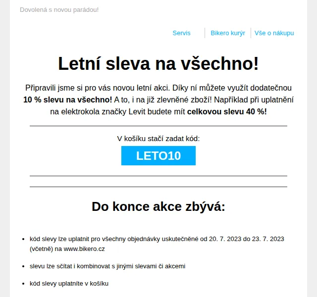 czbikero: Letní sleva 10 % na vše – červenec 2023 | Nuslet.cz