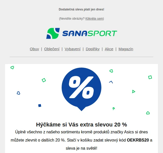Sanasport: sleva 20 % na vše – červen 2026 | Nuslet.cz
