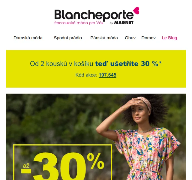 Blancheporte: 30% sleva při nákupu 2 kusů – červenec 2026 | Nuslet.cz