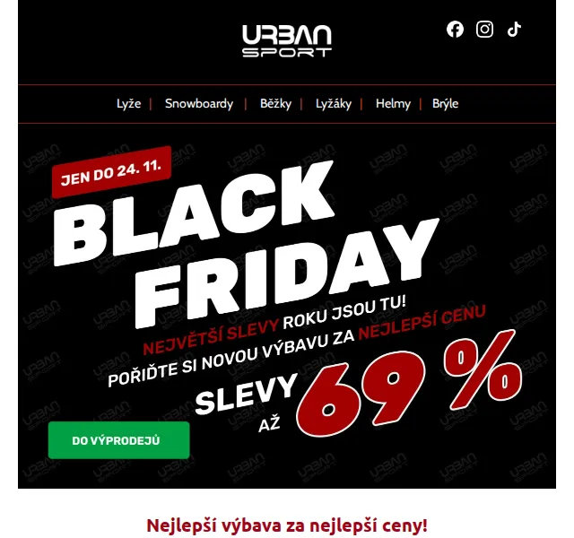 Urban-Sport: Black Friday slevy až 69 % – červenec 2026 | Nuslet.cz