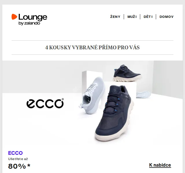 Lounge by Zalando: ECCO, Champion, Puma až -80 % – duben 2026