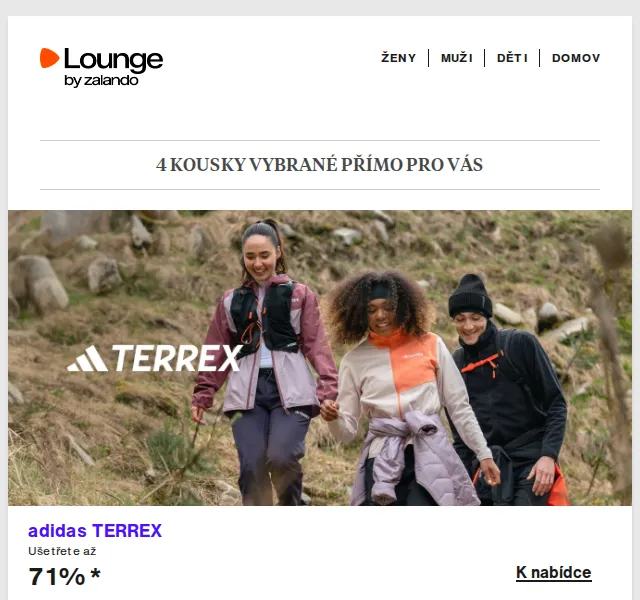 Lounge by Zalando: Adidas Terrex, New Balance, Versace – sleva až 75 % | duben 2026