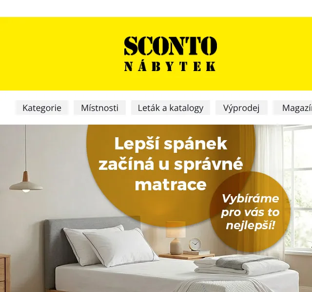 Sconto: Matrace a nábytek – červen 2026 | Nuslet.cz