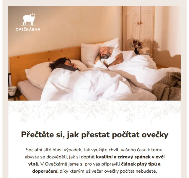 Ovečkárna: Zdravý spánek v ovčí vlně – červen 2026 | Nuslet.cz