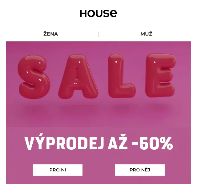 HOUSE: Zimní výprodej se slevami až -50 % – červen 2026 | Nuslet.cz