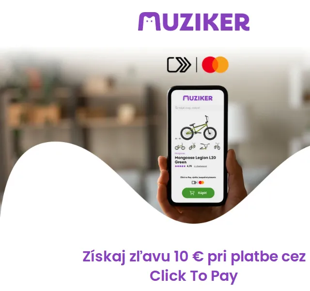 Muziker: 10€ sleva při platbě Click to Pay – červen 2026 | Nuslet.cz