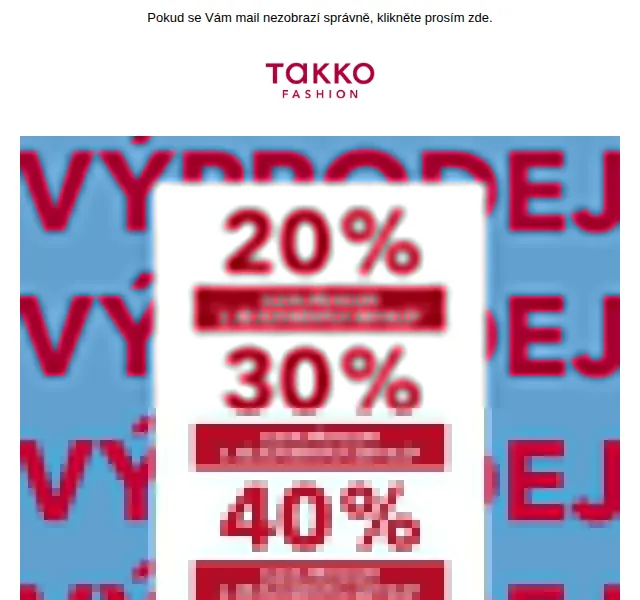 Takko Fashion: Sleva až 40 % na zboží z výprodeje – červenec 2026 | Nuslet.cz