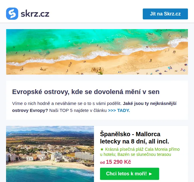 Skrz.cz: Dovolená v Evropě od 13 590 Kč – červen 2026 | Nuslet.cz