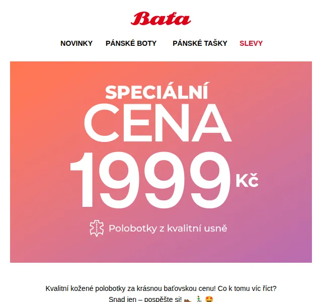 Baťa: Kožené polobotky za 1 999 Kč – červen 2026 | Nuslet.cz