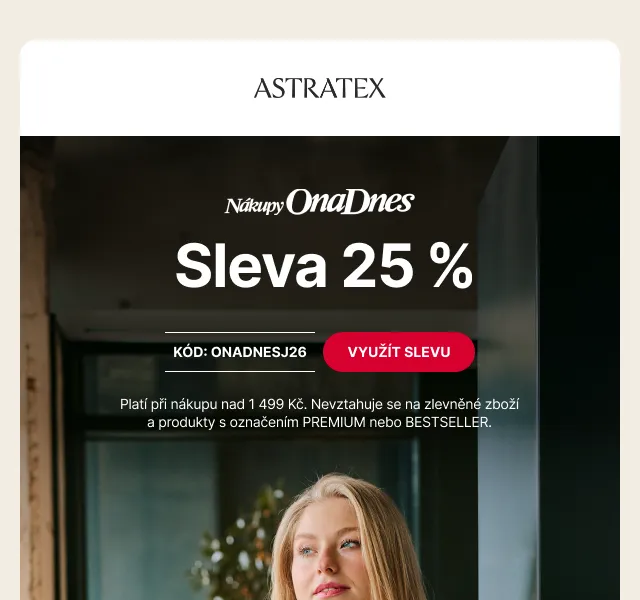 Astratex.cz: sleva 25 % – květen 2026 | Nuslet.cz