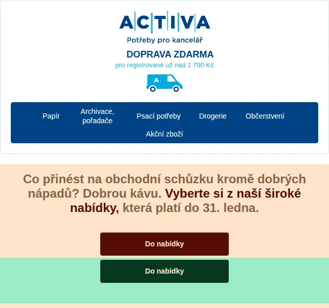 obchod.activa.cz: Až -26 % na kávu a občerstvení – leden 2026 | Nuslet.cz