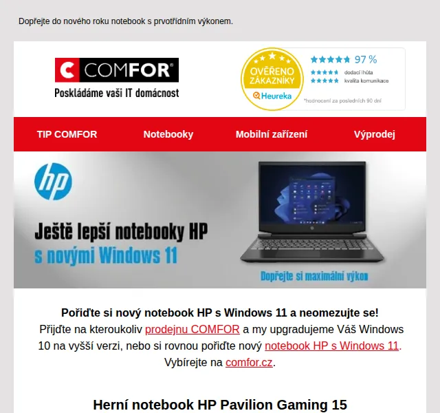 Comfor: Notebooky HP s Windows 11 – červen 2026 | Nuslet.cz