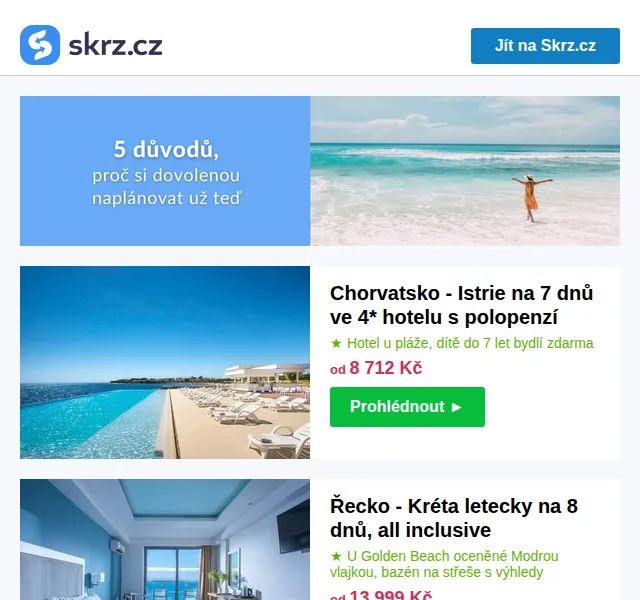 Skrz: Dovolená u moře na rok 2023 – červen 2026 | Nuslet.cz