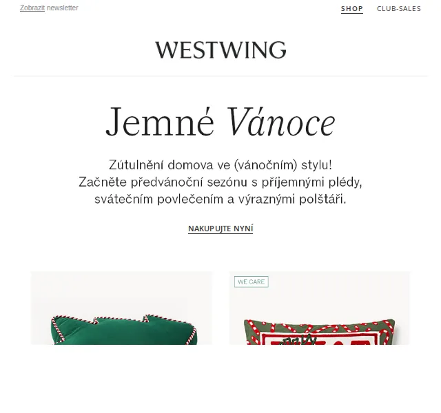 Westwing: vánoční povlečení a polštáře – červen 2026 | Nuslet.cz
