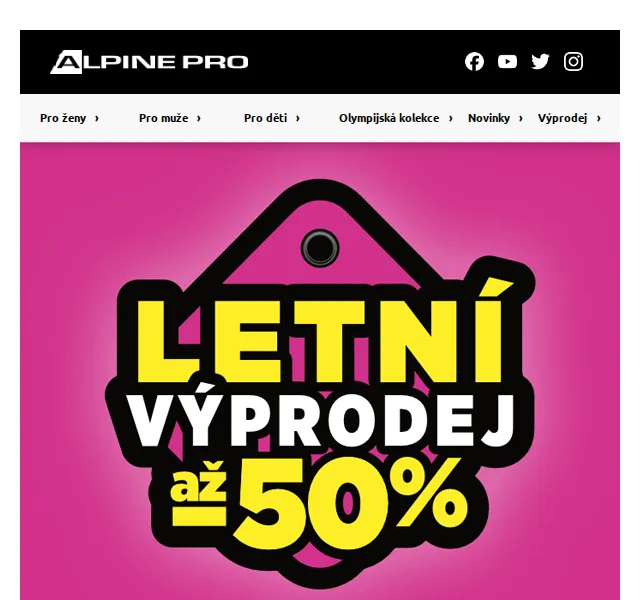 ALPINE PRO: Letní výprodej se slevami až 50 % – červen 2026 | Nuslet.cz