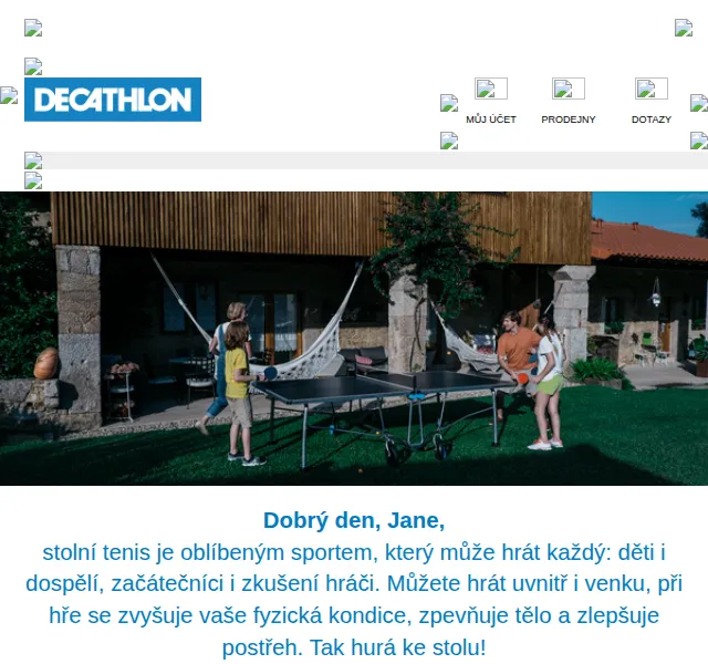 DECATHLON: Stolní tenis od 39 Kč – červen 2026 | Nuslet.cz