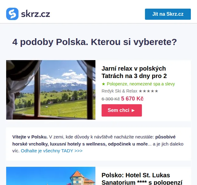 Skrz.cz: Pobyty v Polsku od 1 990 Kč s wellness – červen 2026 | Nuslet.cz